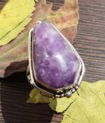Lepidolite Silver Ring