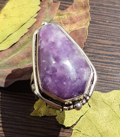 Lepidolite Silver Ring