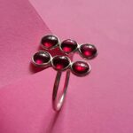 Natural Garnet Gemstone 925 Sterling Silver Ring