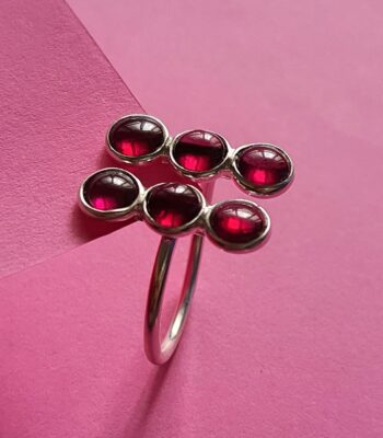 Natural Garnet Gemstone 925 Sterling Silver Ring