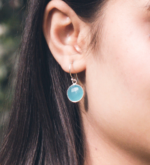 Blue Chalcedony Silver Earrings