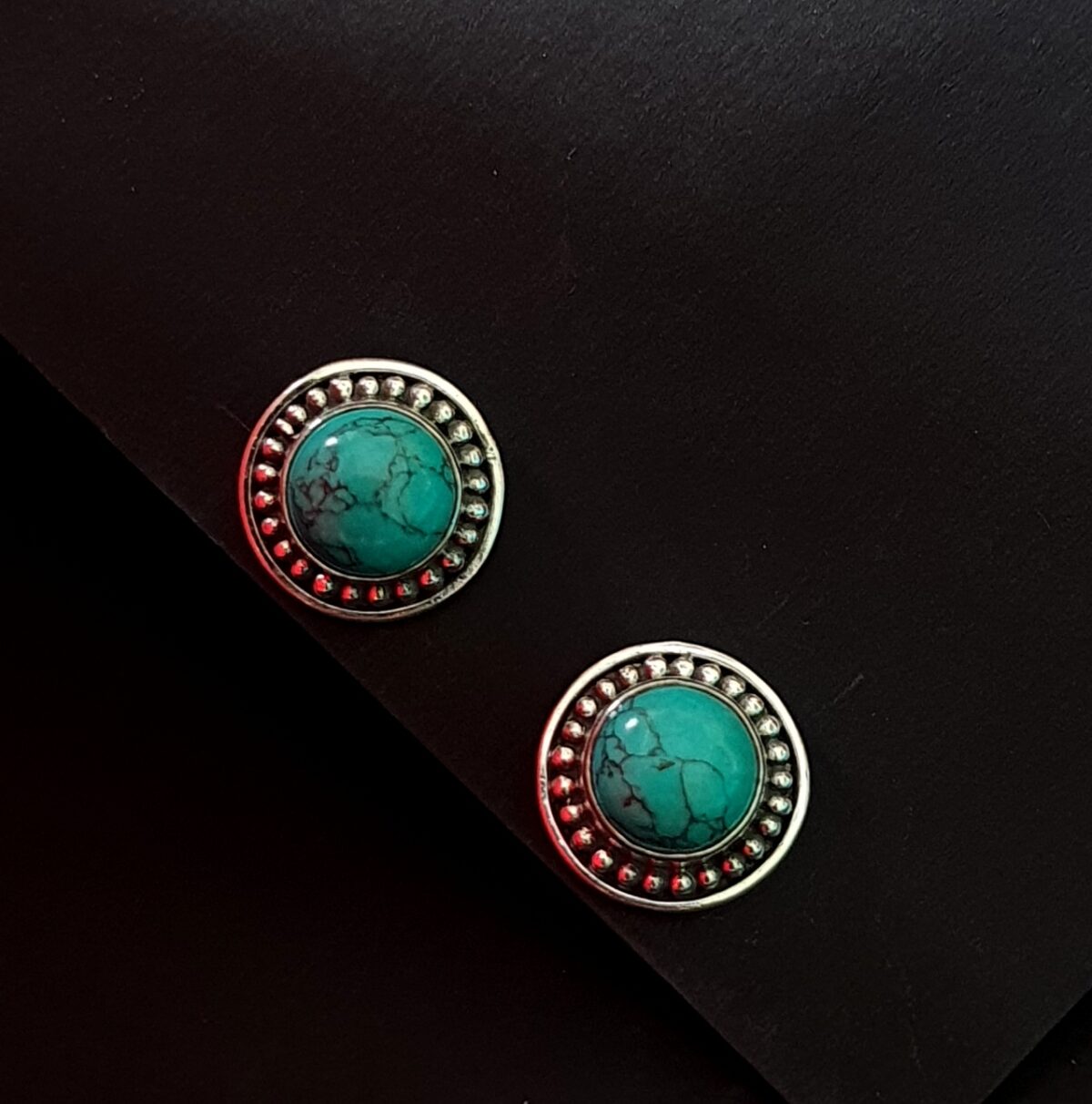 Minimalist Turquoise Silver Studs