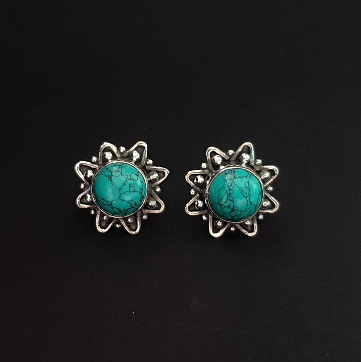 Turquoise Earrings 92.5 Sterling Silver Studs