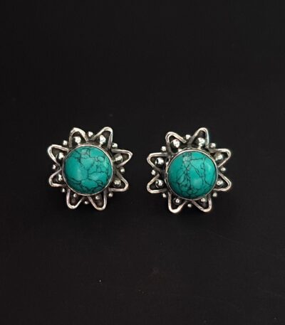 Turquoise Earrings 92.5 Sterling Silver Studs