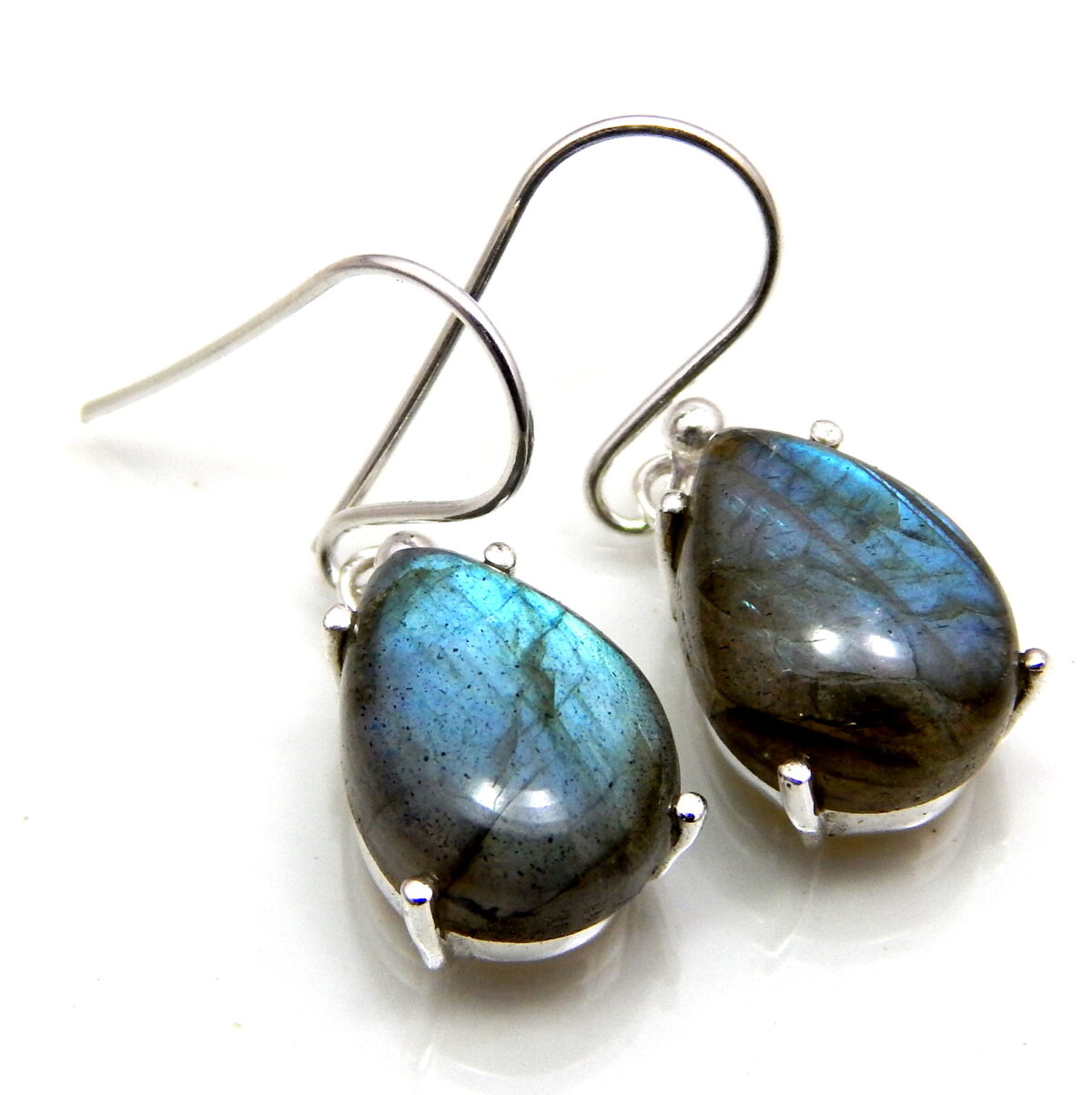 Labradorite Gemstone Silver Earrings