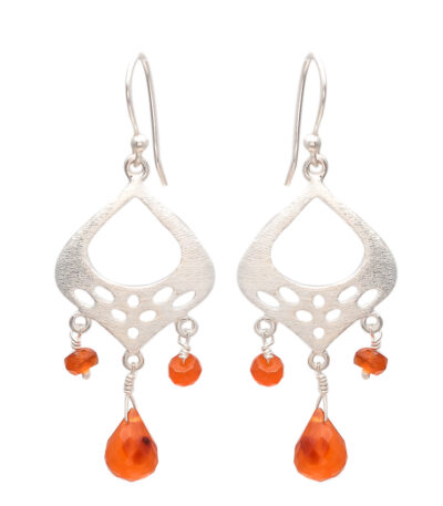 Carnelian Gemstone 925 Sterling Silver Earrings