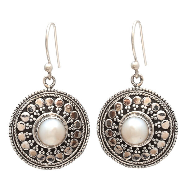 Natural Pearl Earrings Solid Silver Jewelry