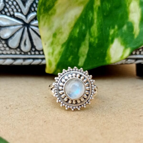 Moonstone Gemstone 925 Sterling Silver Handcrafted Ring