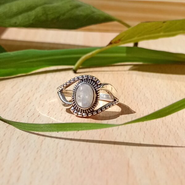 Aurora Moon: Rainbow Moonstone Gem Ring