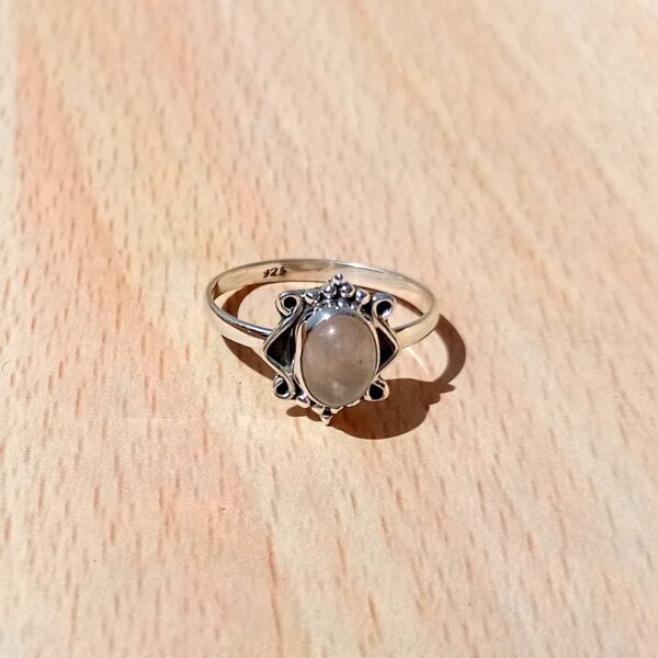 Rose Quartz Gemstone 925 Silver Ring