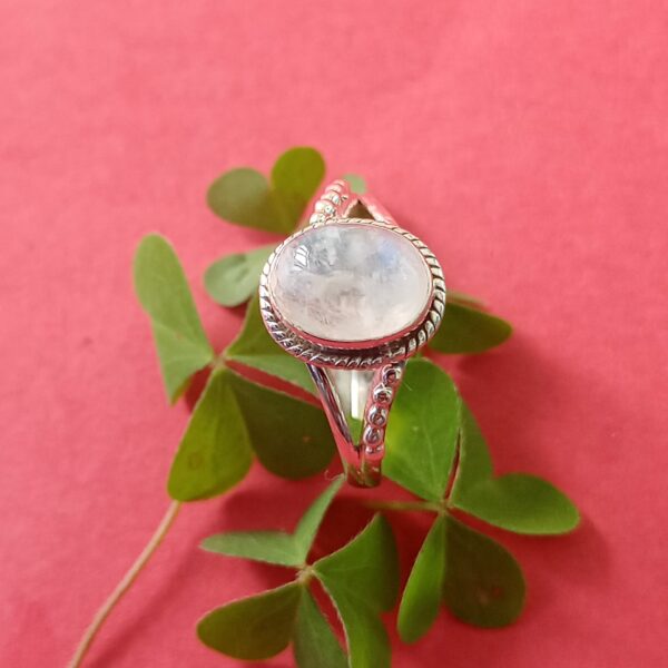 Starlit Whisper Rainbow Moonstone Ring
