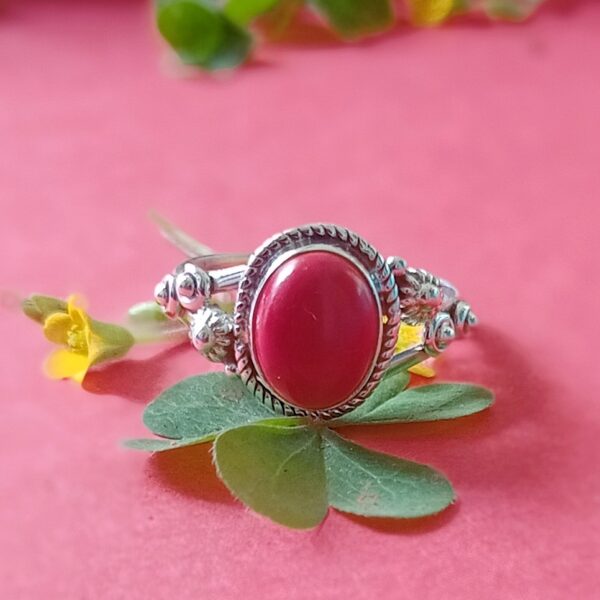 Tropical Bliss Coral Silver Ring