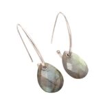 Labradorite Gemstone Earrings Silver Jewelry