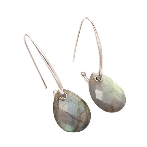 Labradorite Gemstone Earrings Silver Jewelry