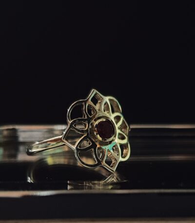 Pink Tourmaline Gemstone Lotus Ring