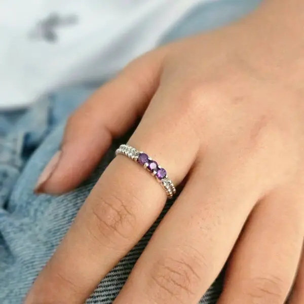 Amethyst Silver Ring
