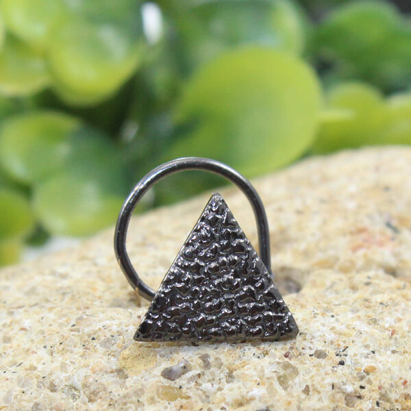 Indian Triangle Nose Pin in Black Rhodium 925 Silver